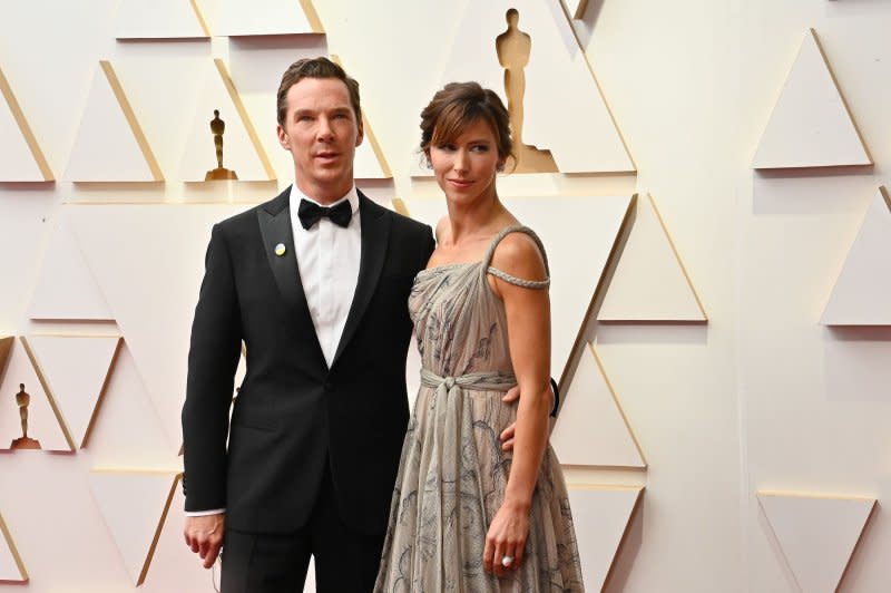 Benedict Cumberbatch (L) and Sophie Hunter attend the Academy Awards in 2022. File Photo by Jim Ruymen/UPI