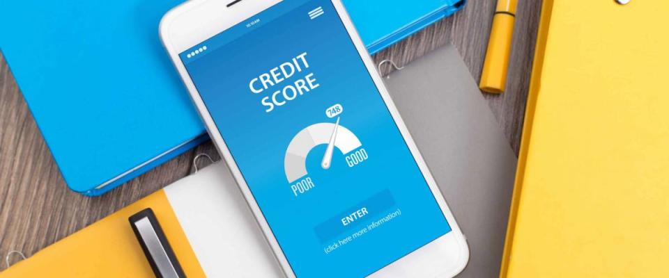 CREDIT SCORE CONCEPT ON SCREEN