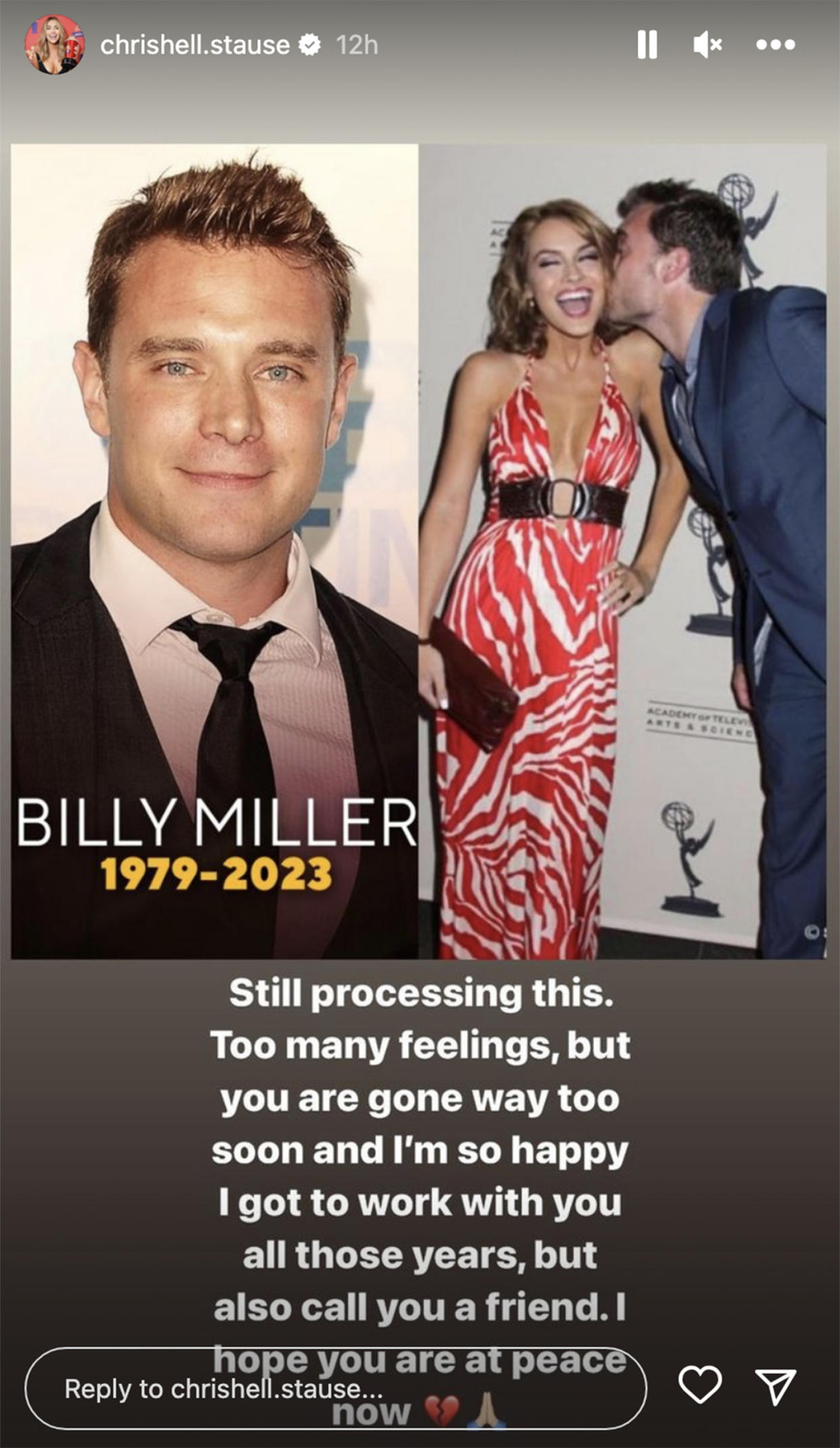 Chrishell Stause paid tribute to her personal and professional relationship with Billy Miller. (@chrishell.stause via Instagram)