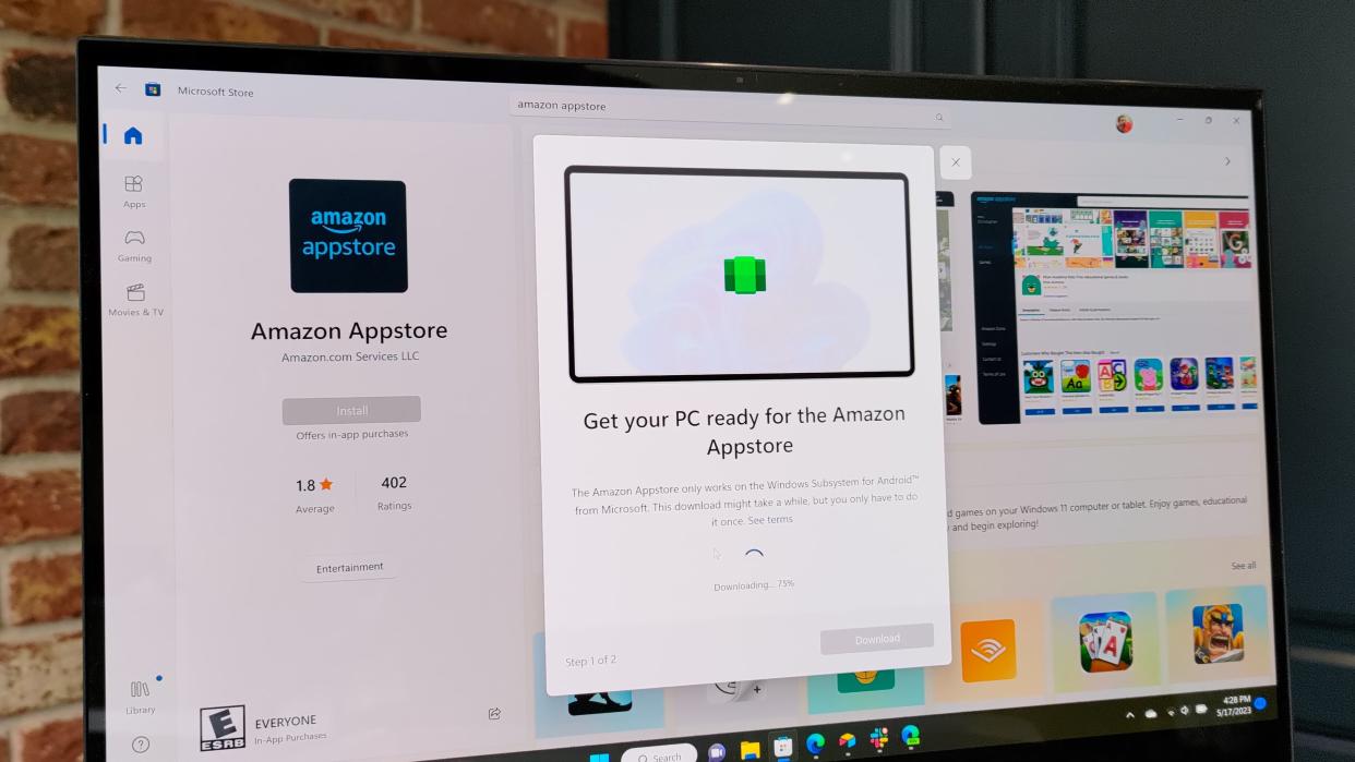  Amazon Appstore installing on Windows 11 