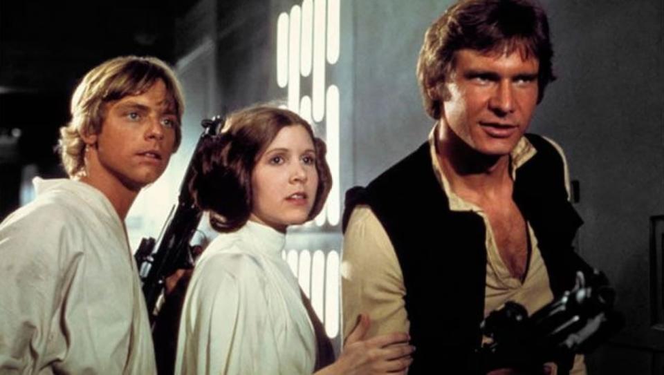 Luke, Leia, and Han in the original Star Wars