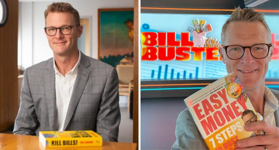 Joel Gibson, pictured with his books.