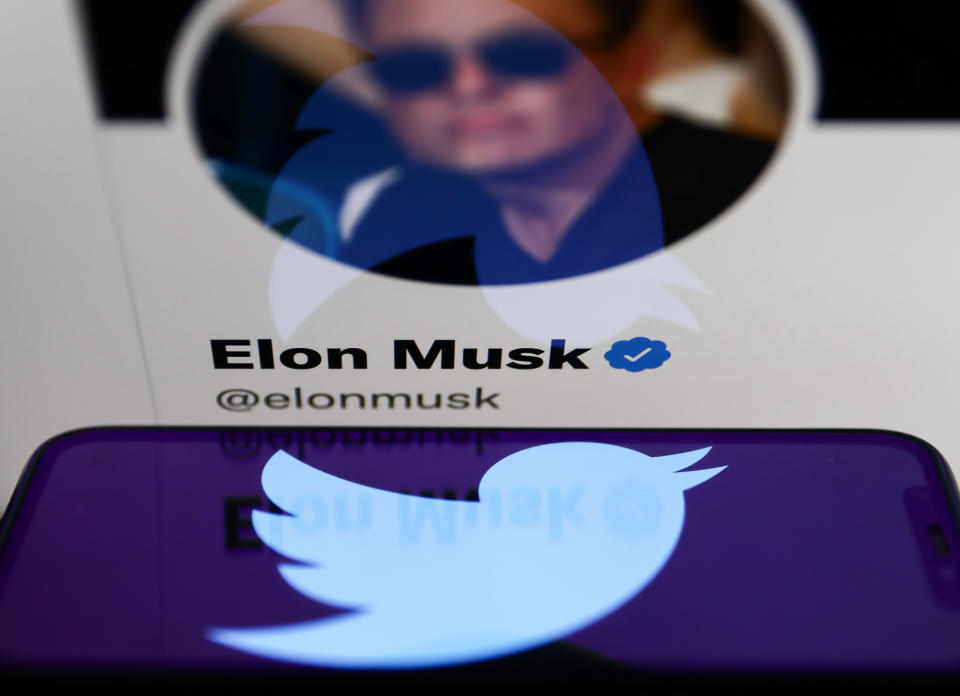 There are questions about what the deal will mean for Twitter's content policy in China, as Musk-owned Tesla relies heavily on China for vehicle production and sales.  (Photo illustration by Jakub Porzycki/NurPhoto via Getty Images)