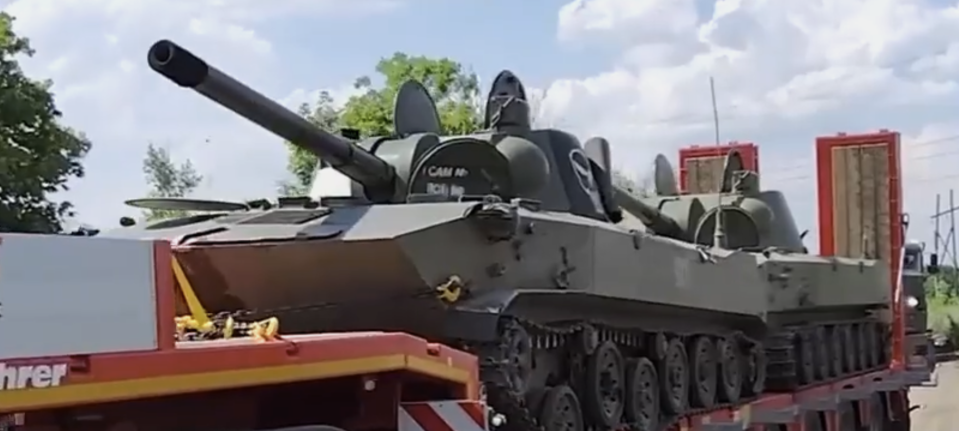 120mm 2S9 Nona self-propelled gun-mortars among the weapons the Russian Defense Ministry (MoD) claims Wagner turned over. (Russian MoD screencap)