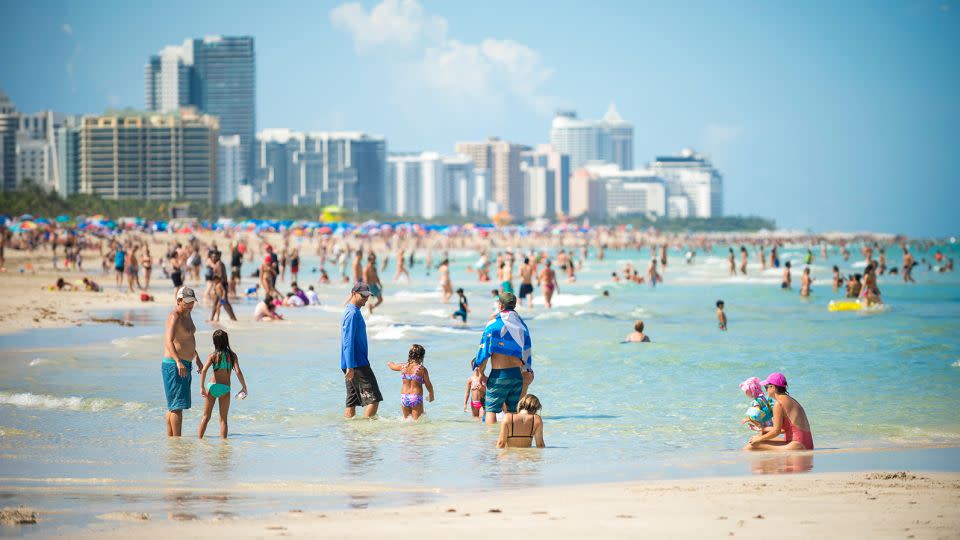 Crowds flock to the sea and sand of South Beach in Miami. Florida is No. 5 in drowning deaths per 100,000 people in the United States.<strong> </strong>It's important to understand how to enjoy open water safely. - lazyllama/Adobe Stock