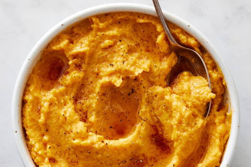 Brown Butter Miso Mashed Sweet Potatoes 