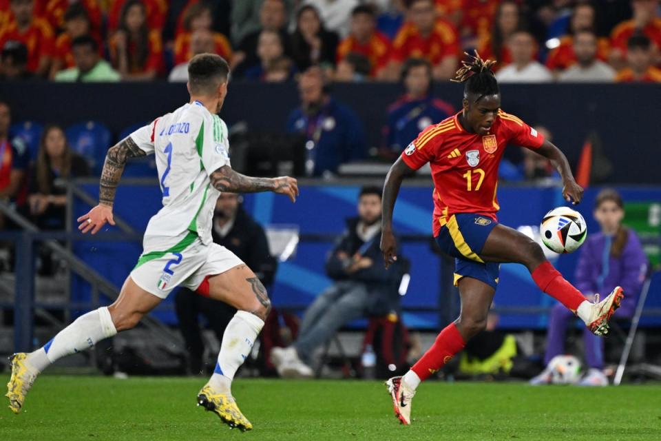 Nico Williams produced a sublime performance for Spain (AFP via Getty Images)