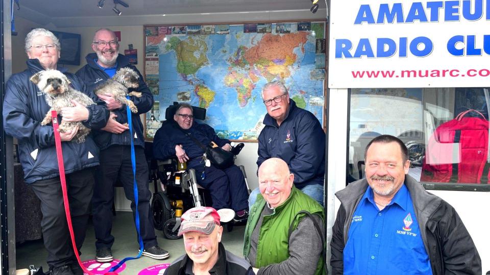 Members of the Mid Ulster Amateur Radio Club at an event at Navan Fort earlier this year