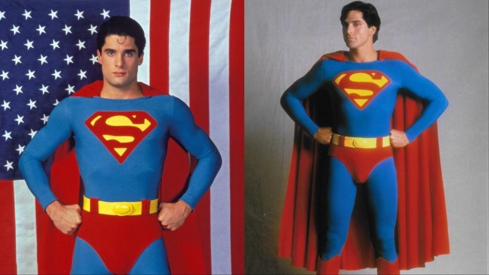 John Haymes Newton (L) and Gerard Christopher (R), TV's Superboy. 