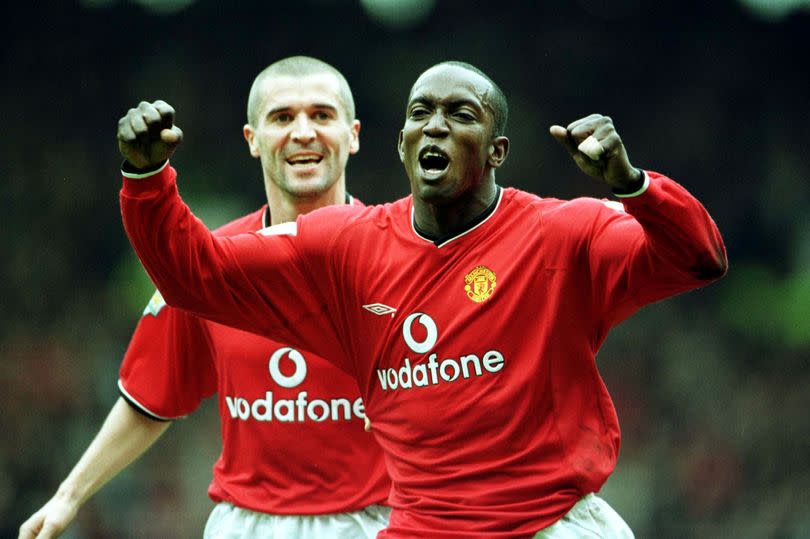 Dwight Yorke and Roy Keane