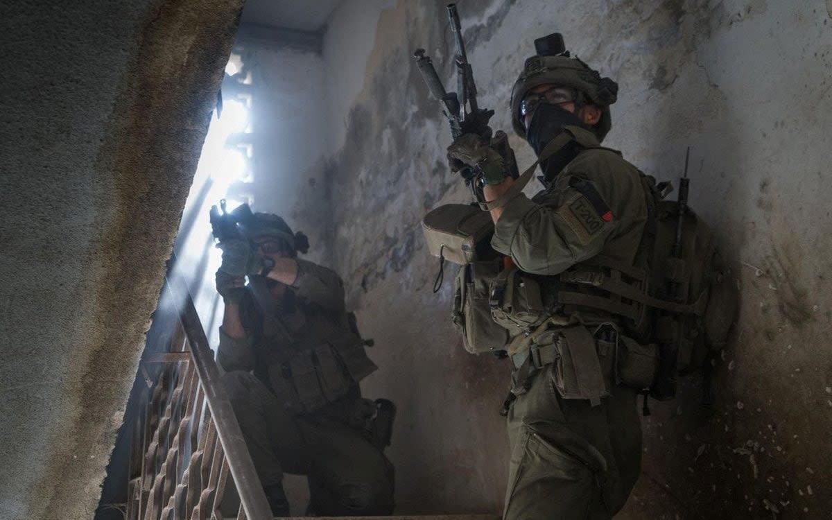 Israeli soldiers operate in the Gaza Strip