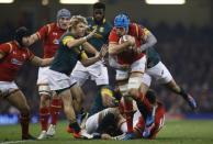 Rugby Union Britain - Wales v South Africa - Principality Stadium, Cardiff, Wales - 26/11/16 Wales' Justin Tipuric is tackled by South Africa's Elton Jantjies Action Images via Reuters / Paul Childs Livepic