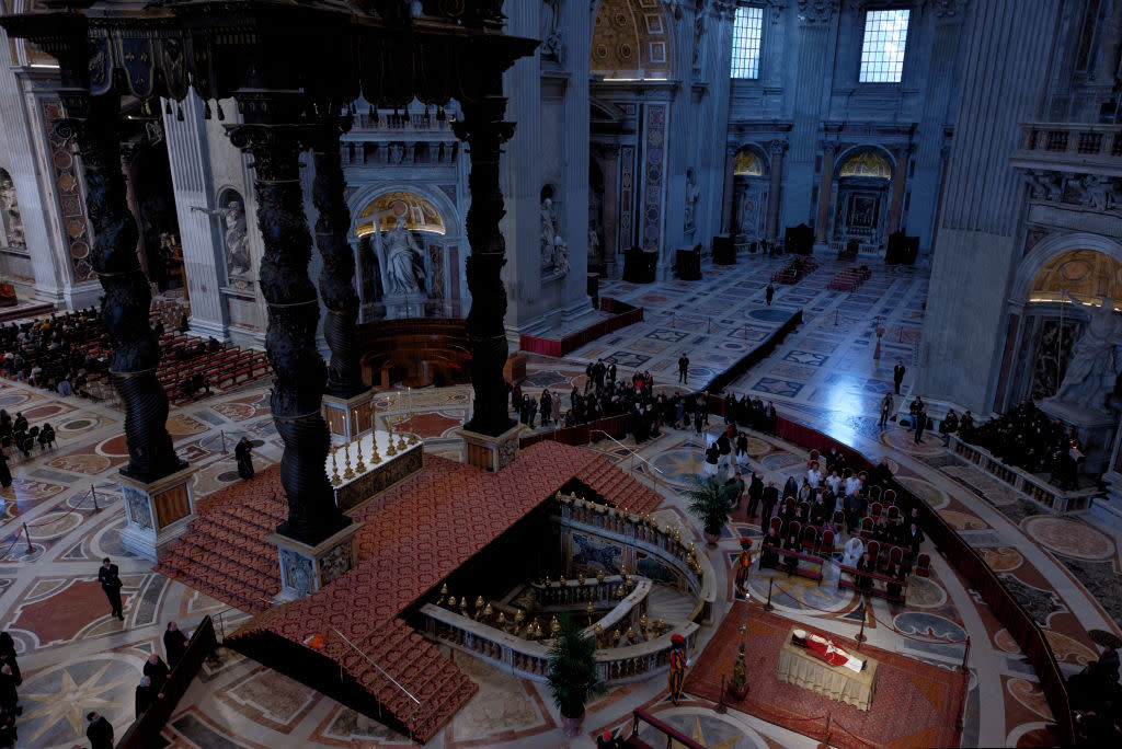 The Body Of Pope Emeritus Benedict XVI Lies In State At St. Peter's Basilica