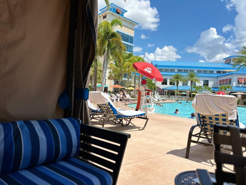 view of the pool at Loews Sapphire Falls Resort from the cabana