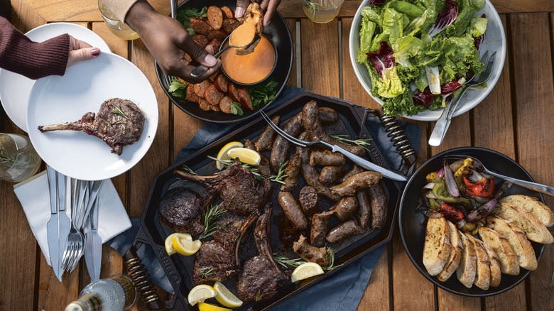 Array of meat dishes