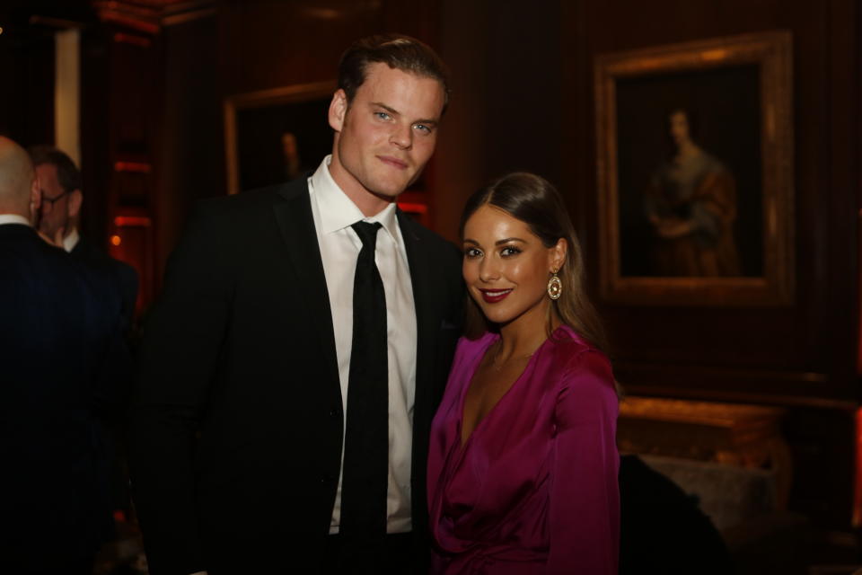 Ryan Libbey, Louise Thompson, BAFTA Nespresso Nominees' Party for the EE British Academy Film Awards in 2017.Date: Saturday 11 February 2017.Venue: Kensington Palace, London.-.Area: Party (Photo by Mollie Rose/BAFTA via Getty Images)