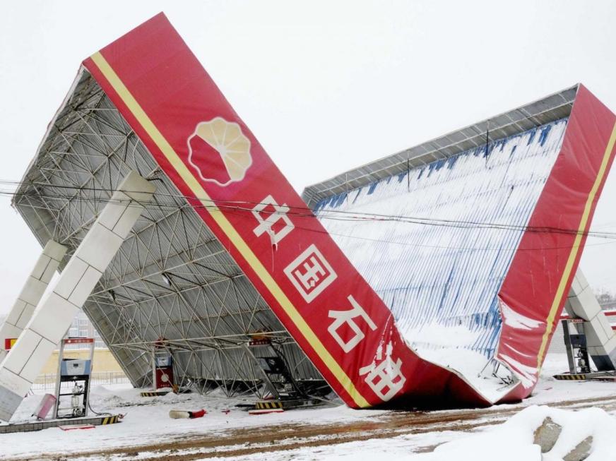 china gas station collapse