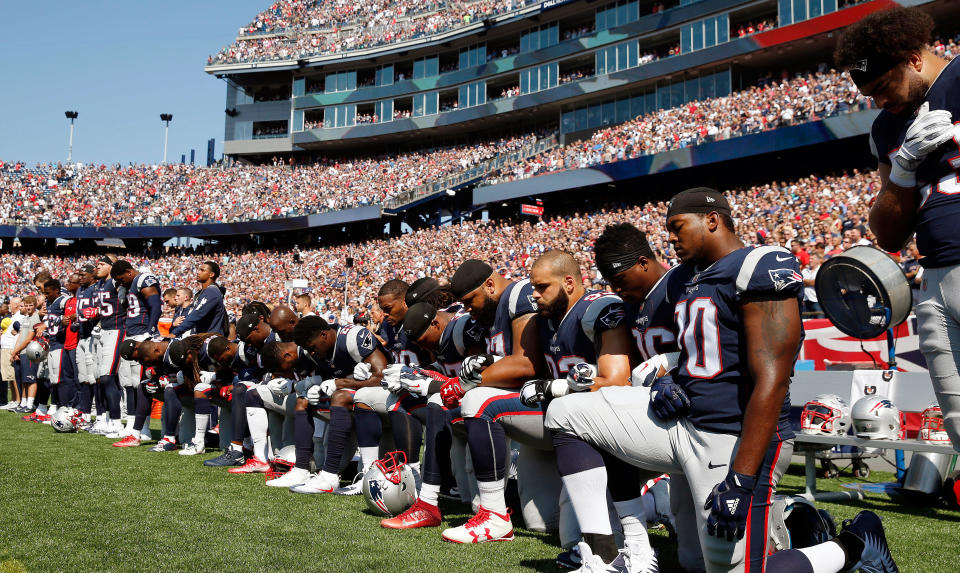 NFL players began kneeling during the national anthem to <span>protest police brutality and racial injustice, but have been criticized for disrespecting the flag and American veterans.</span>