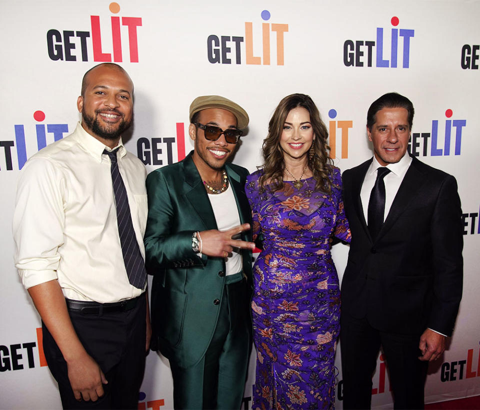 Mason Granger, Anderson Paak, Diane Luby Lane and Alberto M. Carvalho attend Get Lit's 13th Annual Gala at Skirball Cultural Center on December 02, 2023 in Los Angeles, California.