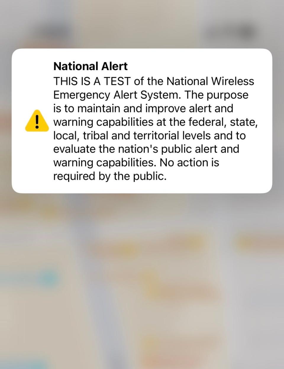 Cellphones received an emergency alert Wednesday as part of a nationwide test.