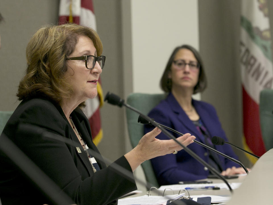 Assemblywoman Eloise Gomez Reyes, left, supported a bill that would compel California to generate 100 percent of its electricity from renewable sources.