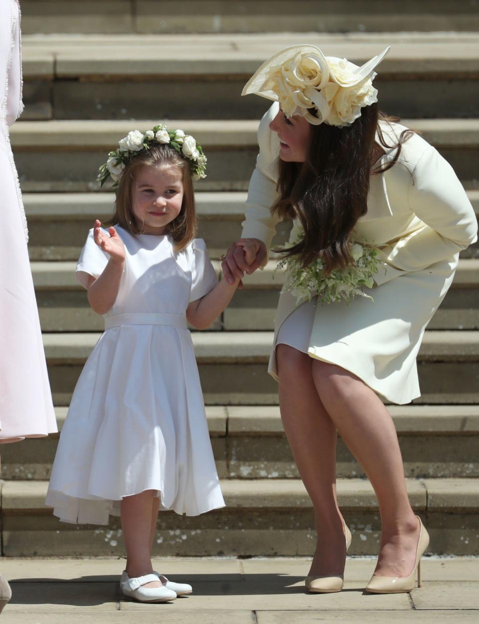Princess Charlotte and Catherine, Duchess of Cambridge leave St George's Chapel after the wedding (Jane Barlow/WPA Pool/Getty Images)