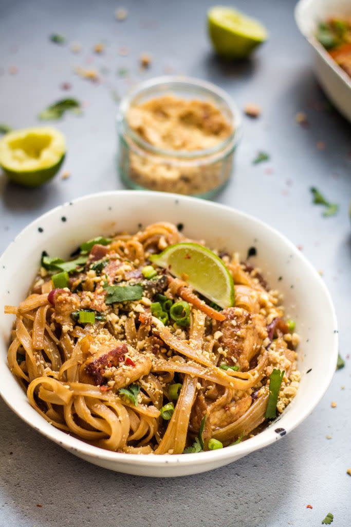 <p>This recipe is super easy and uses all supermarket staple ingredients. The addition of fried halloumi ensures that no one misses the meat in this veggie version!</p><p>Get the <a href="https://www.happyveggiekitchen.com/pad-thai-halloumi/" rel="nofollow noopener" target="_blank" data-ylk="slk:Vegetarian Pad Thai with Halloumi;elm:context_link;itc:0;sec:content-canvas" class="link ">Vegetarian Pad Thai with Halloumi</a> recipe.</p><p>Recipe from <a href="https://www.happyveggiekitchen.com/" rel="nofollow noopener" target="_blank" data-ylk="slk:Happy Veggie Kitchen;elm:context_link;itc:0;sec:content-canvas" class="link ">Happy Veggie Kitchen</a>.</p>