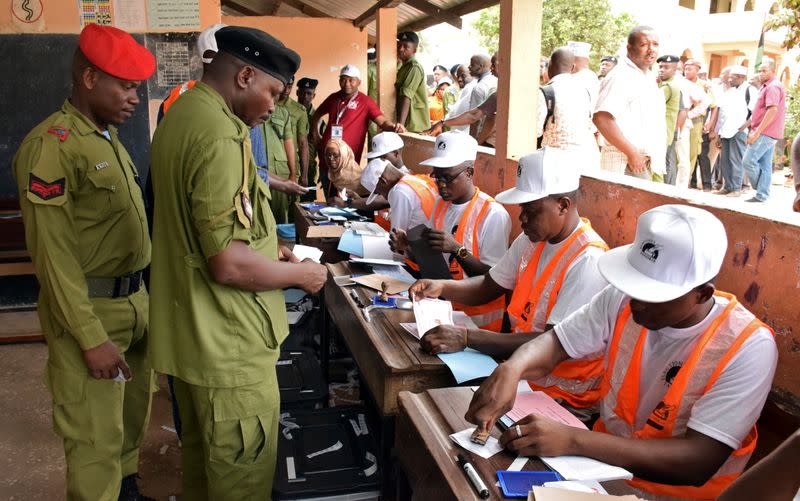 Early voting for essential workers at the presidential and parliamentary polls in the semi-autonomous island of Zanzibar