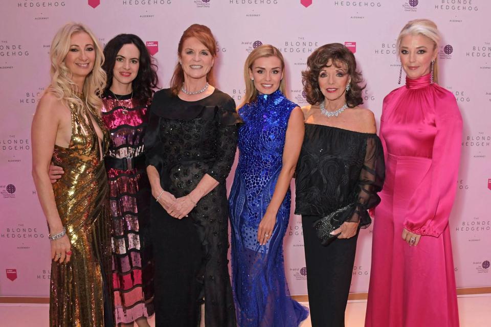 (L to R) Jenny Halpern Prince, Sally Wood, Sarah Ferguson, Duchess of York, Katherine Jenkins, Dame Joan Collins and Tamara Beckwith (Dave Benett/Getty Images)