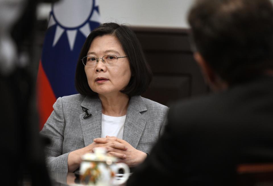 Taiwan's President Tsai Ing-wen takes part in an interview with AFP at the Presidential Office in Taipei on June 25, 2018. - Tsai on June 25 called on the international community to "constrain" China by standing up for freedoms, casting her island's giant neighbour as a global threat to democracy. (Photo by SAM YEH / AFP)        (Photo credit should read SAM YEH/AFP/Getty Images)