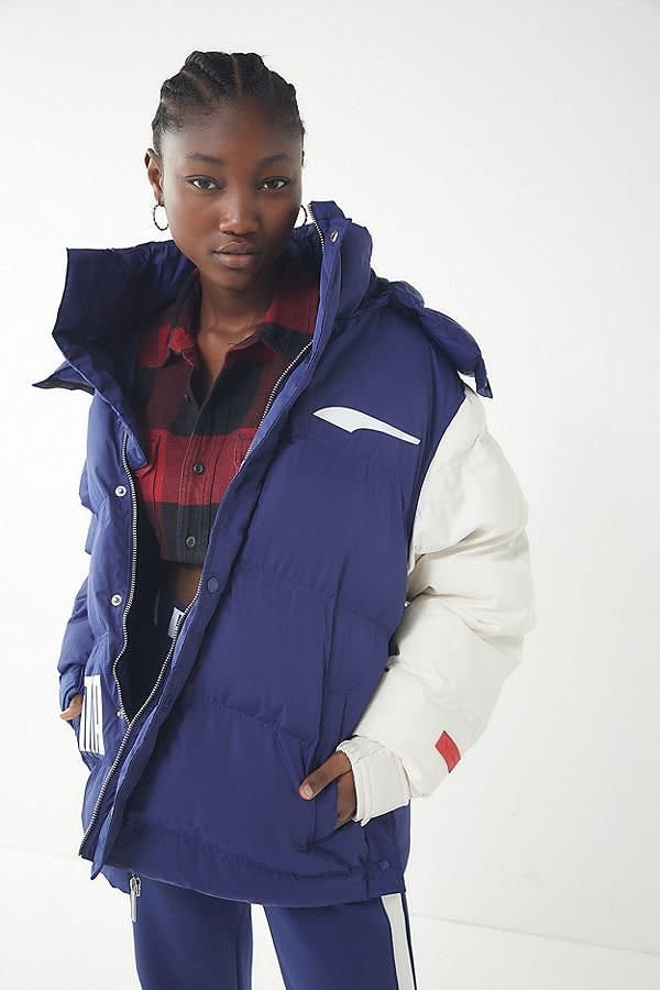 <strong><a href="https://www.urbanoutfitters.com/shop/puma-x-ader-error-oversized-colorblock-puffer-jacket?category=jackets-coats-for-women&amp;color=040" target="_blank" rel="noopener noreferrer">Puma X Ader Error oversized colorblock puffer jacket</a>, $280</strong>