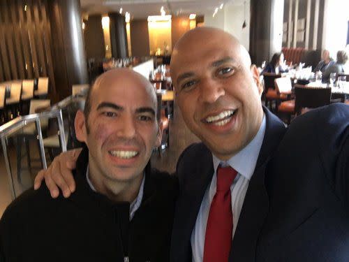 Elnatan Rudolph is pictured with Sen. Cory Booker (D-N.J.)