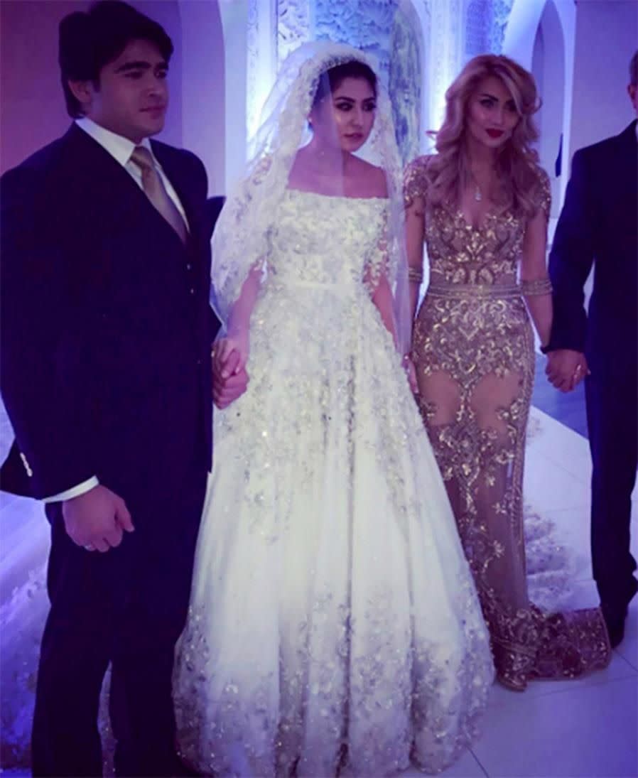 The bride and groom with their friends. Photo: Instagram