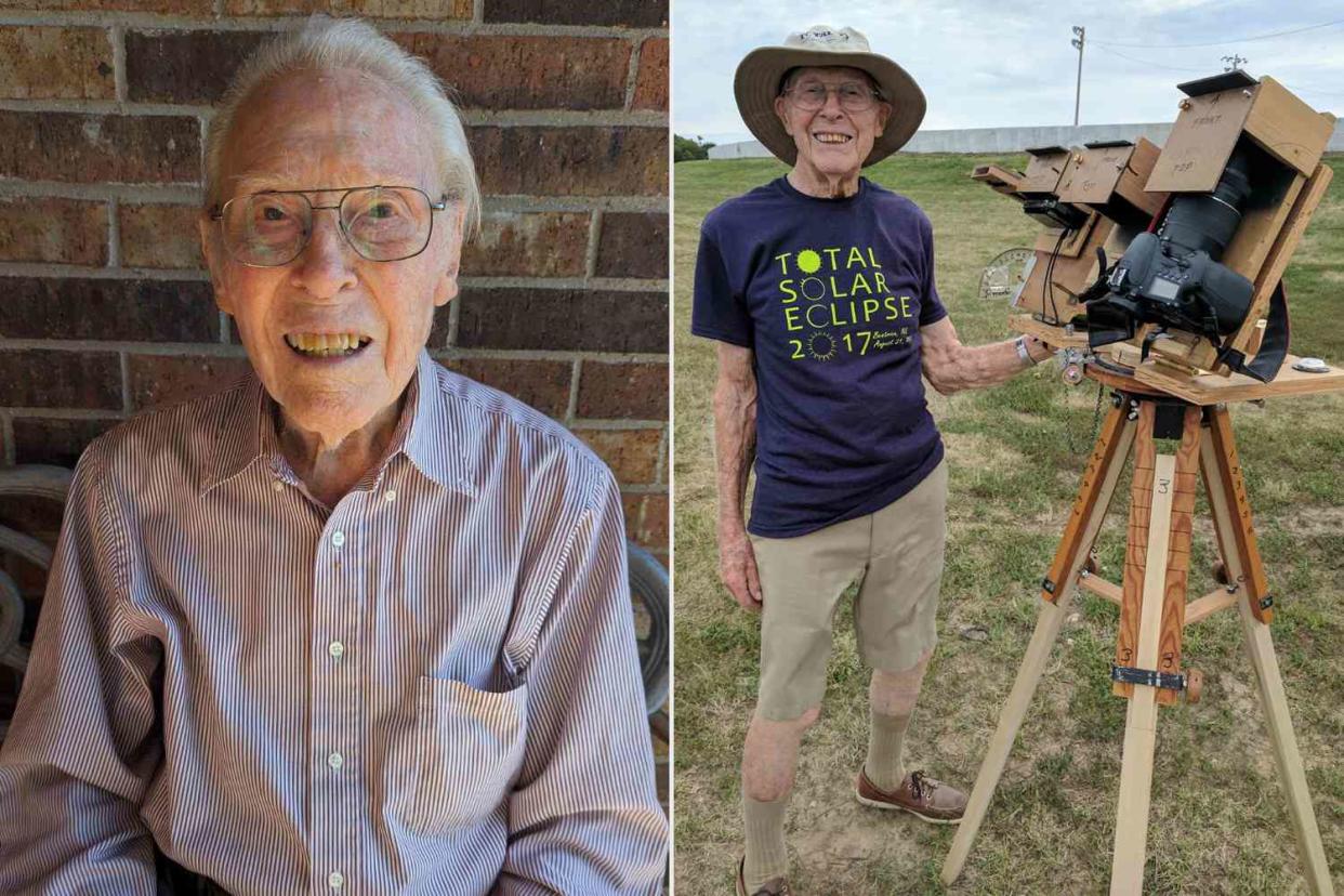 <p>Carol Biser Barlow</p> Left to right, LaVerne Biser at his Ft. Worth home and right, in 2017. 