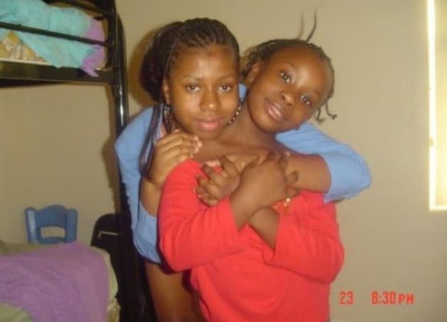 Da’Janea Holmes (front) and her older sister. 