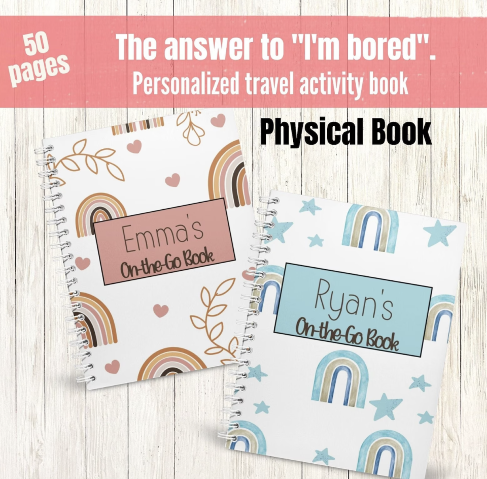 Etsy Personalized Travel Activity Book