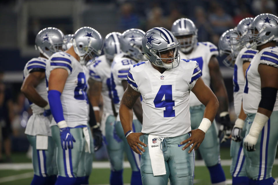 Dak Prescott was a revelation as a rookie, and now looks to make a fantasy leap. (AP Photo/Ron Jenkins)