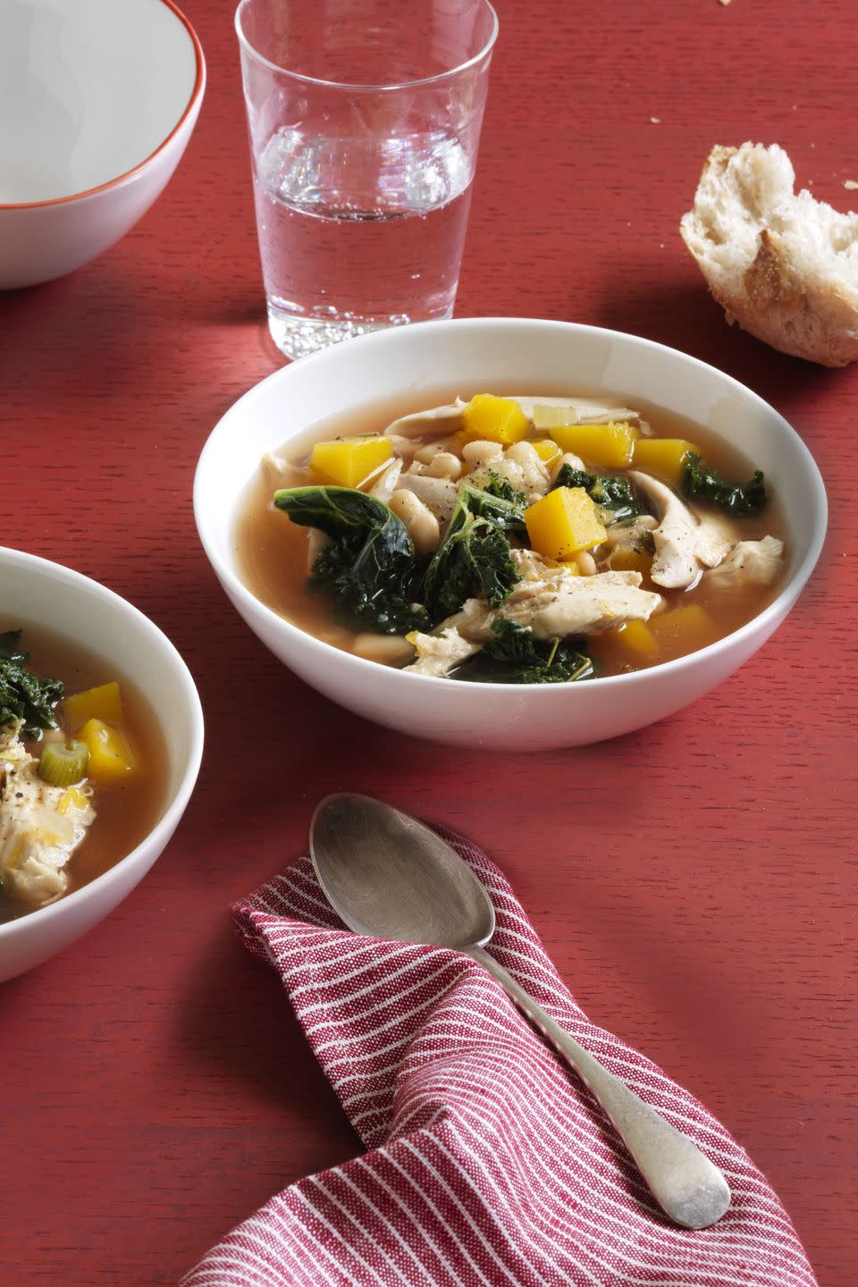 <p>Substitute the chicken with leftover turkey for the ultimate day-after-Thanksgiving soup.</p><p><em><a href="https://www.goodhousekeeping.com/food-recipes/a15711/kale-white-bean-butternut-squash-soup-recipe-wdy0214/" rel="nofollow noopener" target="_blank" data-ylk="slk:Get the recipe for Kale, White Bean, and Butternut Squash Soup »;elm:context_link;itc:0;sec:content-canvas" class="link ">Get the recipe for Kale, White Bean, and Butternut Squash Soup »</a></em><strong><br></strong></p><p><strong>RELATED: </strong><a href="https://www.goodhousekeeping.com/holidays/thanksgiving-ideas/g1471/leftover-turkey-recipes/" rel="nofollow noopener" target="_blank" data-ylk="slk:24 Leftover Turkey Recipes You Can Make in 60 Minutes or Less;elm:context_link;itc:0;sec:content-canvas" class="link ">24 Leftover Turkey Recipes You Can Make in 60 Minutes or Less</a></p>
