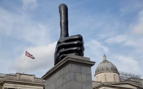 One of the many occupants of the fourth plinth: 'Really Good' by David Shrigley - Credit: Heathcliff O'Malley