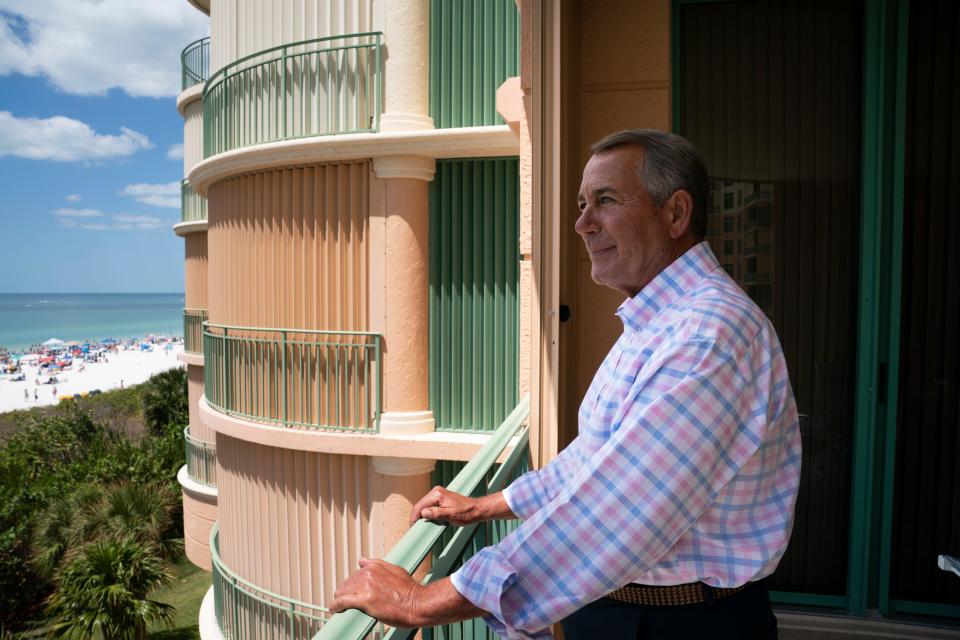 Former Speaker of the House John Boehner spoke with USA TODAY Washington Bureau Chief Susan Page about his new book, “On the House: A Washington Memoir," in Marco Island, Fla., on April 5.