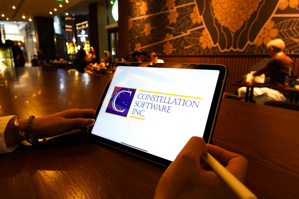 CHINA - 2024/09/21: In this photo illustration, a Constellation Software Inc. The logo is displayed on the screen of the iPad. (Photo Illustration by Sheldon Cooper/SOPA Images/LightRocket via Getty Images)