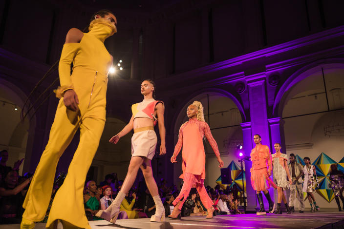 Models walk the runway at the DapperQ Fashion Show (Bronson Farr for NBC News)