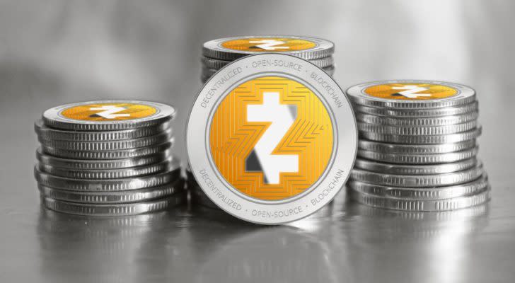 digital representation of the Zcash (ZEC) cryptocurrency