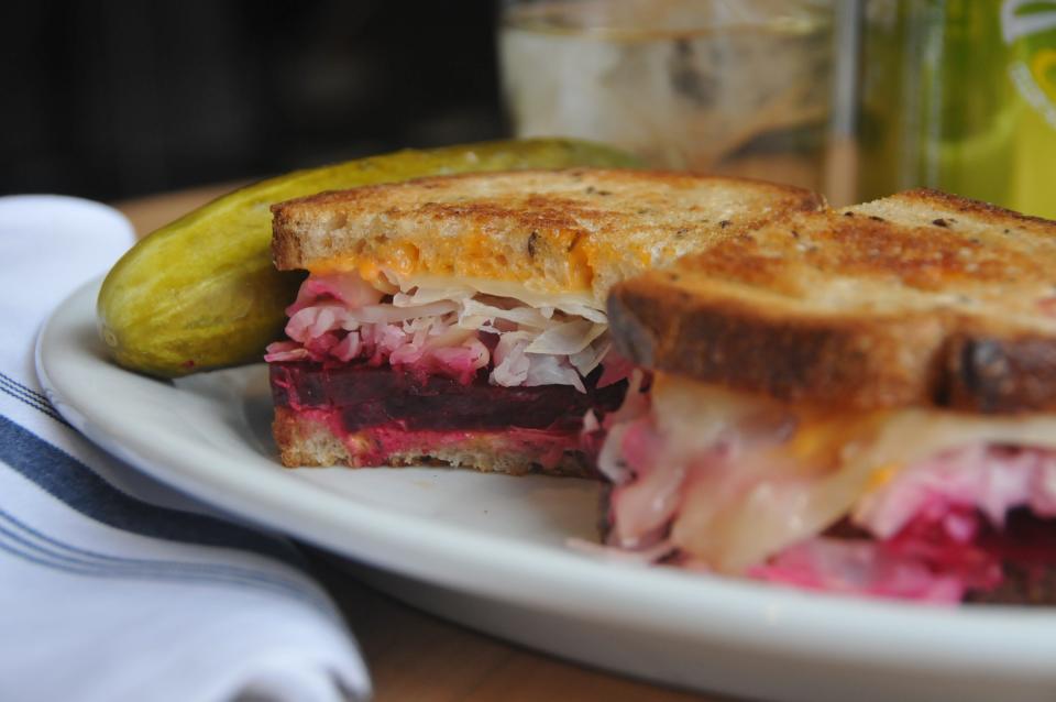 FILE - General Muir's smoked beet Reuben. The Atlanta-area restaurant is one of many in Georgia featured on Food Network's "Diners, Drive-Ins and Dives" with Guy Fieri.