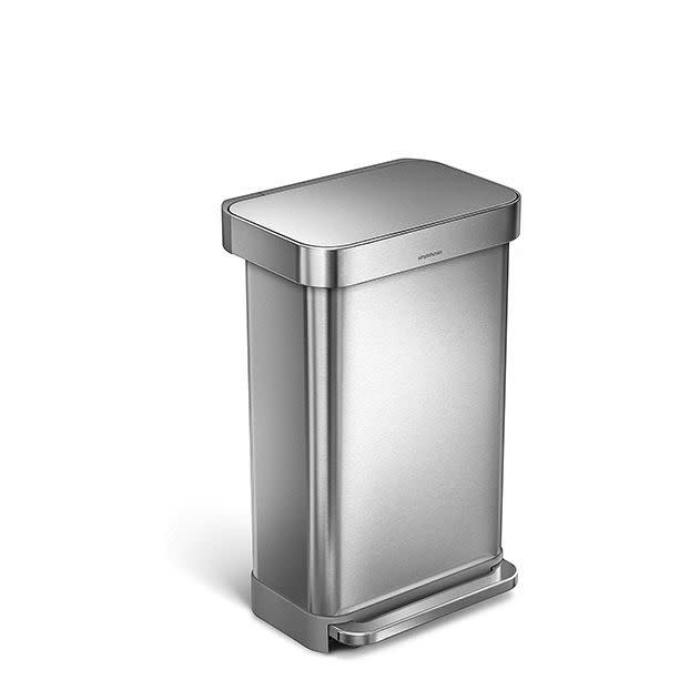 1) simplehuman Stainless Steel Kitchen Trash Can