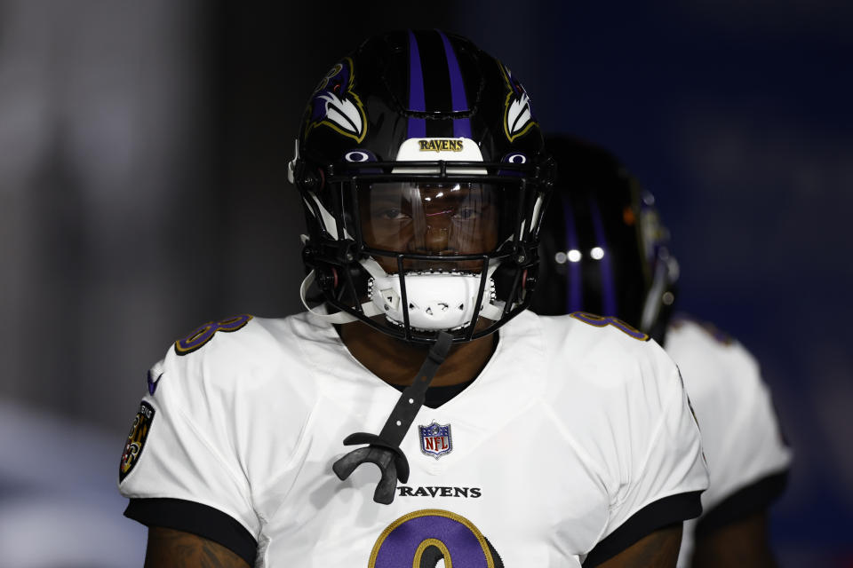 Now that Lamar Jackson is back in the fold and the Ravens have improved his supporting cast, several games will allow them to test their potential in the regular season. (Photo by Douglas P. DeFelice/Getty Images)