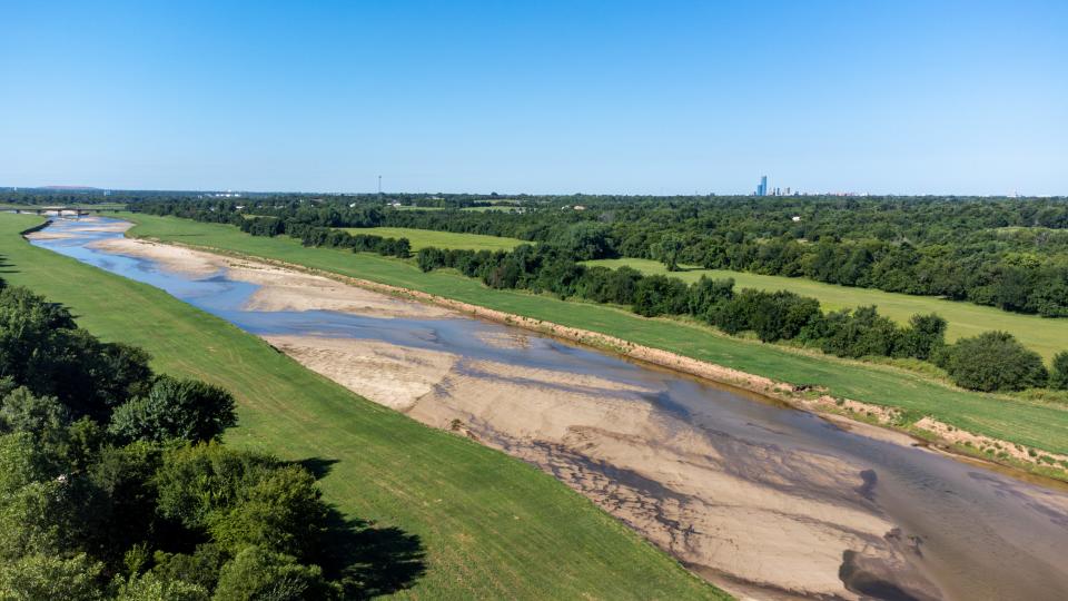 The North Canadian River at N Sooner Road and NE 36 is pictured Aug. 16 in Oklahoma City.