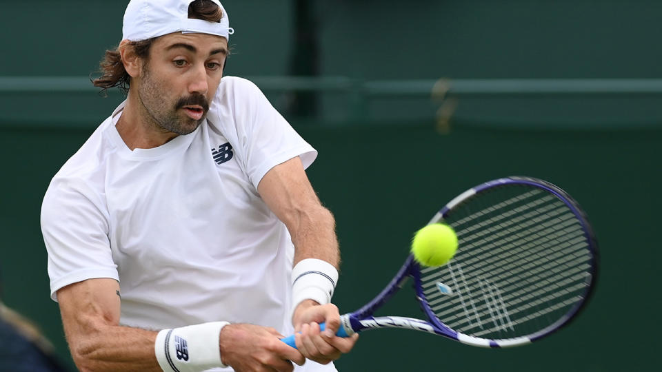 Jordan Thompson is set to face Kei Nishikori in the second round at Wimbledon. (Photo by Mike Hewitt/Getty Images)