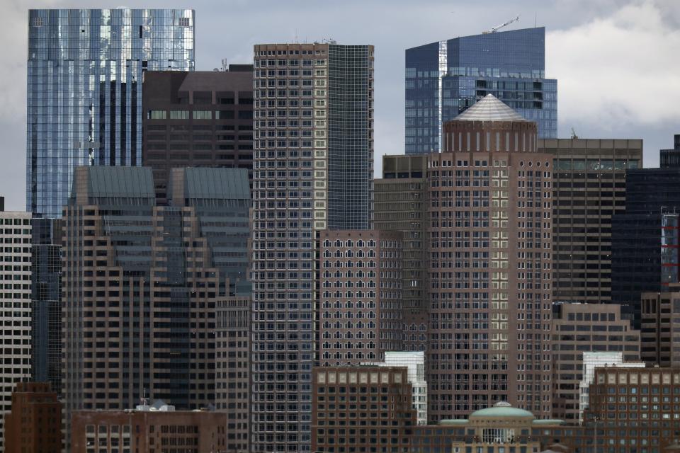 FILE - The Boston skyline, Thursday, Jan. 26, 2023, in Boston. Some of the largest U.S. cities challenging their 2020 census numbers aren't getting the results they hoped for from the U.S. Census Bureau. (AP Photo/Michael Dwyer, File)