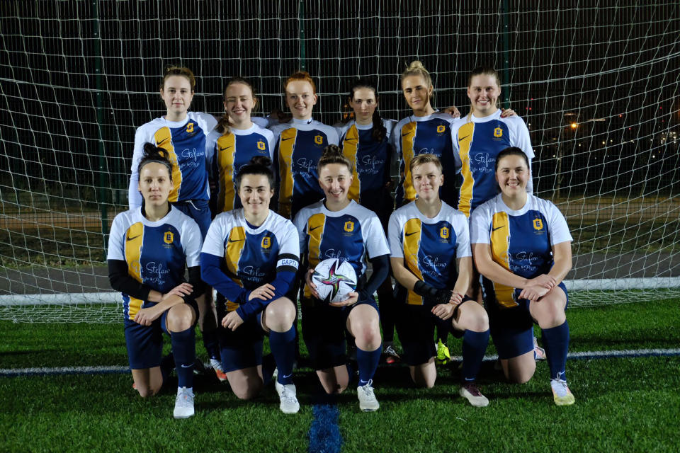 A photo of the first team. Many of the East London Ladies came to the sport through their schools, some of which didn’t even have girls teams.<span class="copyright">Courtesy East London Ladies Football Team</span>